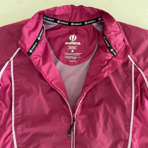 Sunice Weather SS Full Zip Mesh Lined Golf Jacket Dark Pink Soft Lavender Sz S - Picture 6 of 14